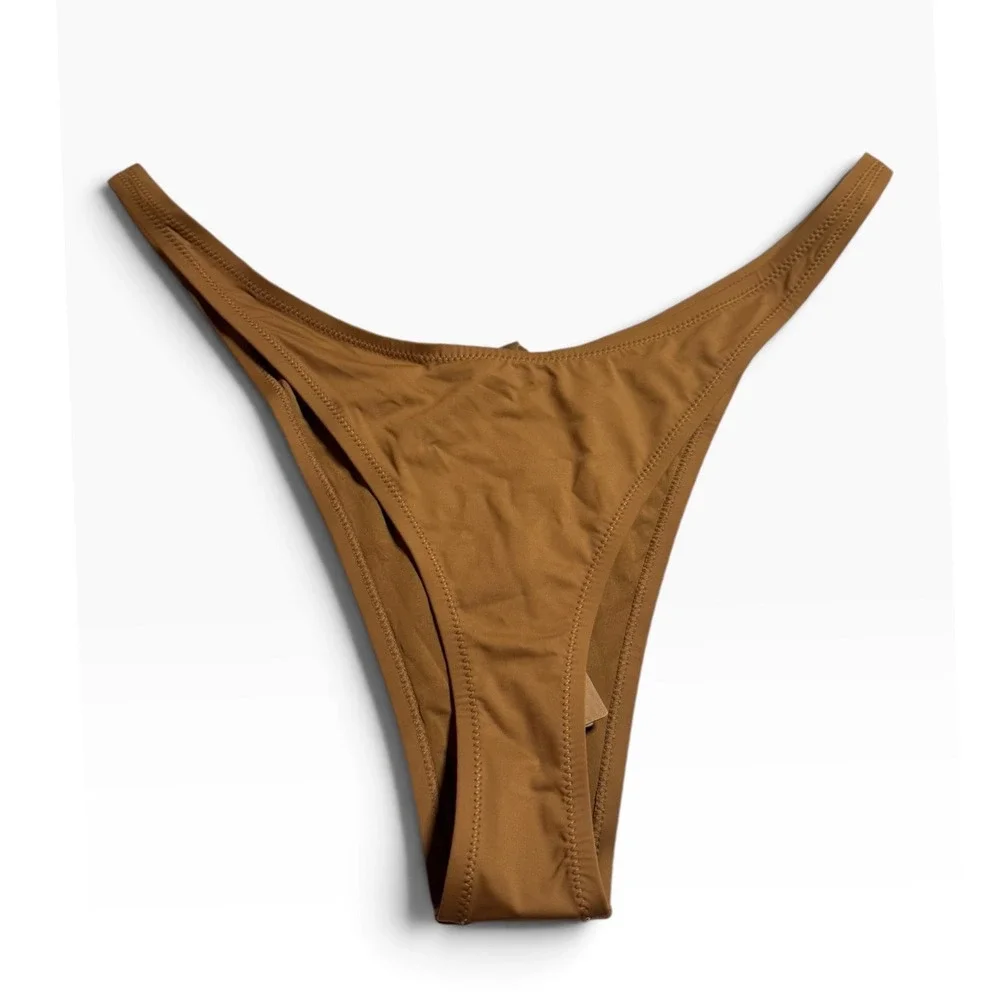SKIMS Recycled Swim Micro Tanga Bikini Bottom Almond Brown 4X  NEW